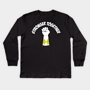 Yellow Power Stronger Together Kids Long Sleeve T-Shirt